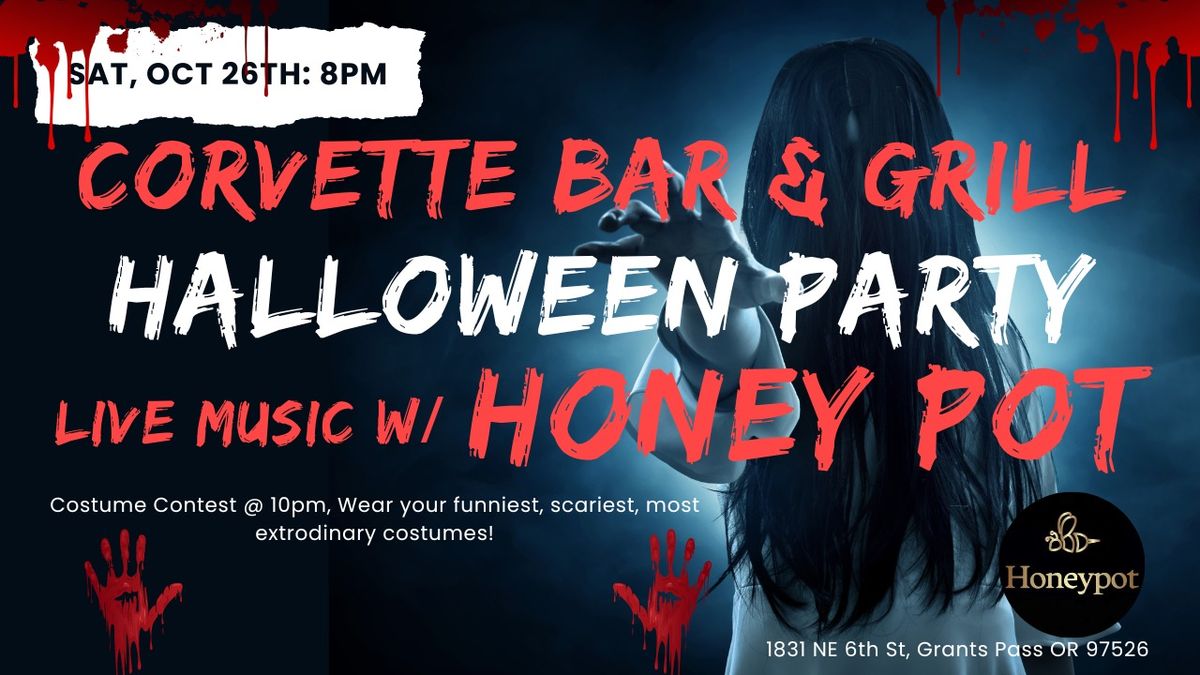 Halloween Party at Corvettes! Live Music with HoneyPot