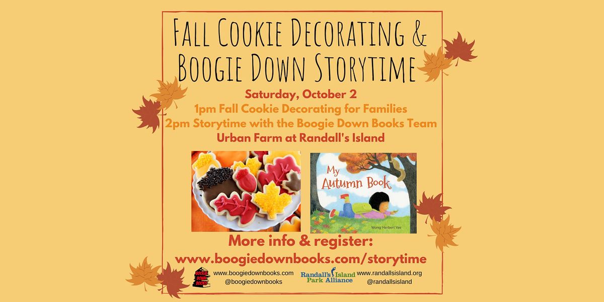 Fall Cookie Decorating and Storytime at Randall's Island (October 2, 1-3pm)