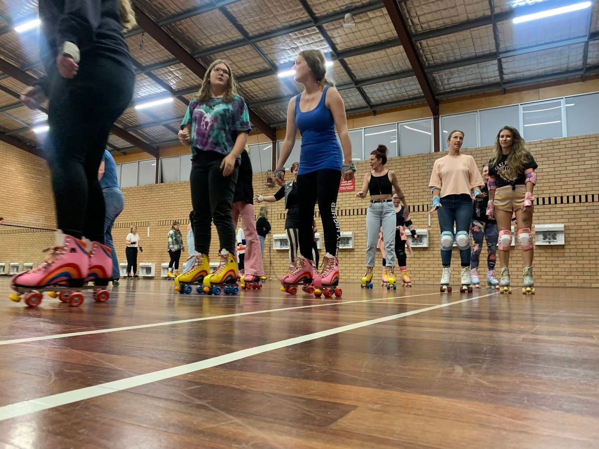 Adults learn to skate