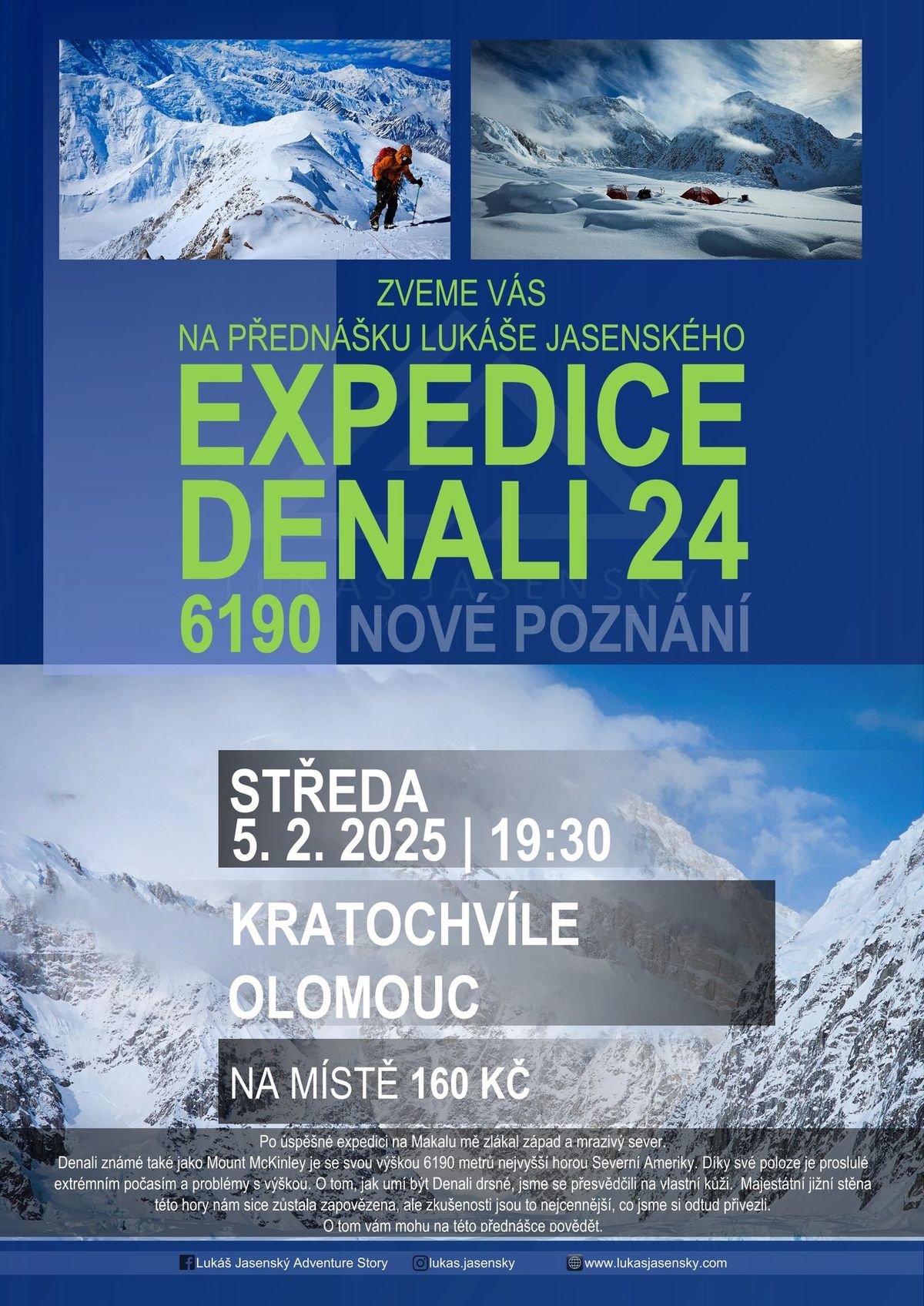 Luk\u00e1\u0161 Jasensk\u00fd - Denali 6190 m expedice Alja\u0161ka 2024 (Olomouc)