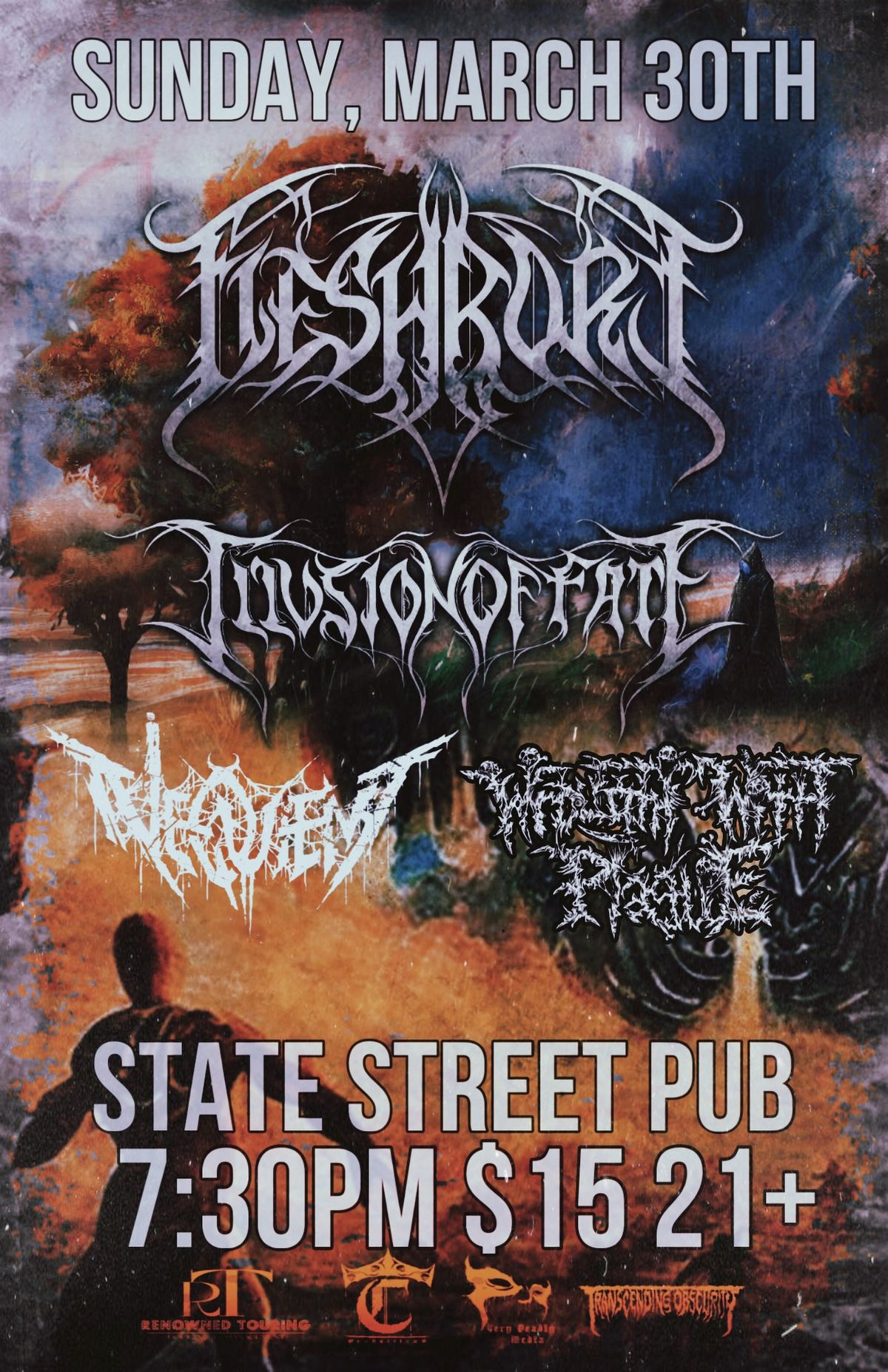 Stranger Attractions Presents FLESHBORE w\/ ILLUSION OF FATE, NEQUIENT & WROUGHT WITH PLAGUE at SSP!!