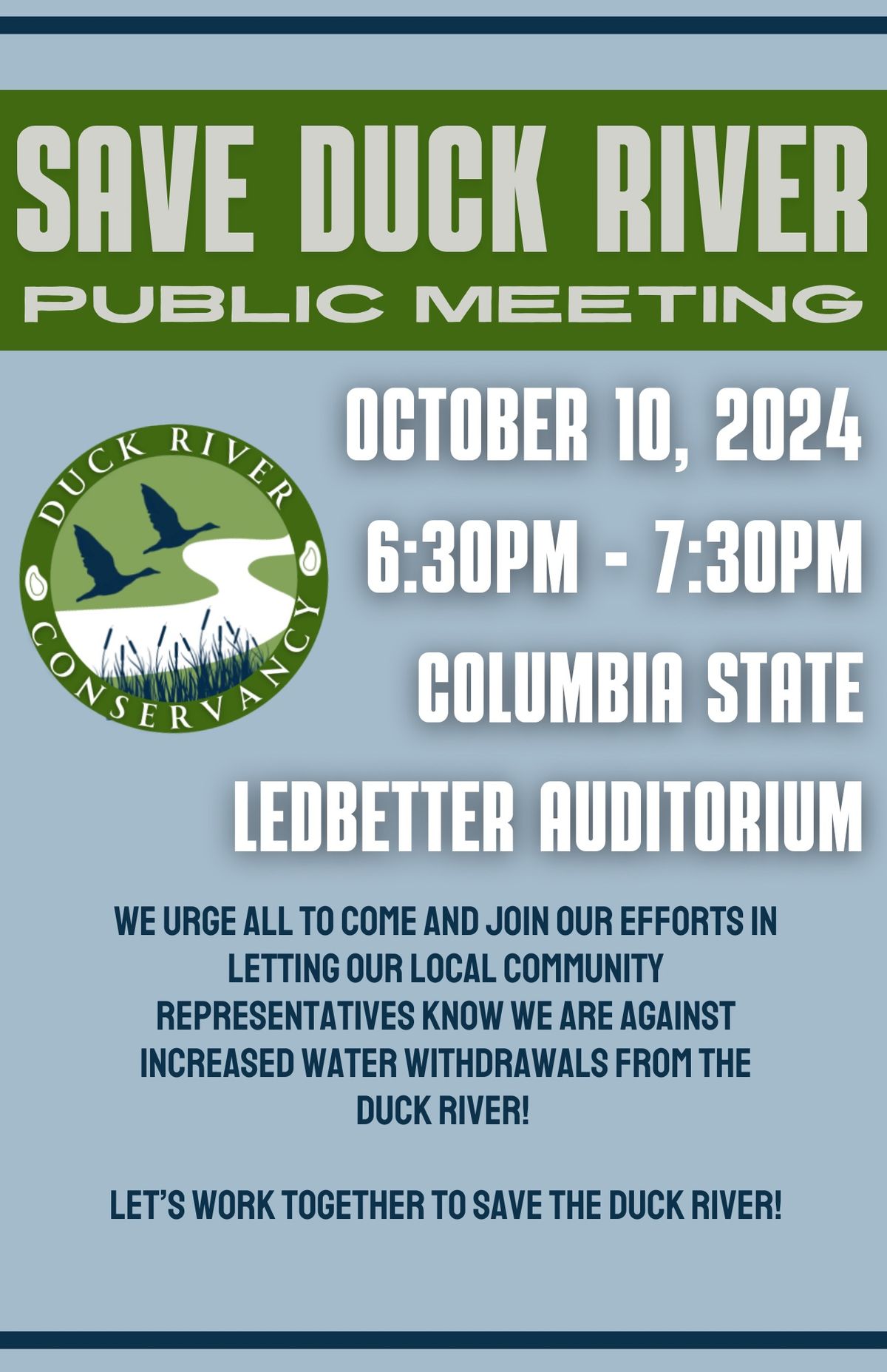 Save Duck River! Public Meeting at CSCC