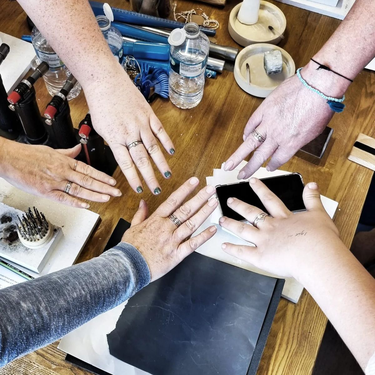 Silver stacking ring workshop