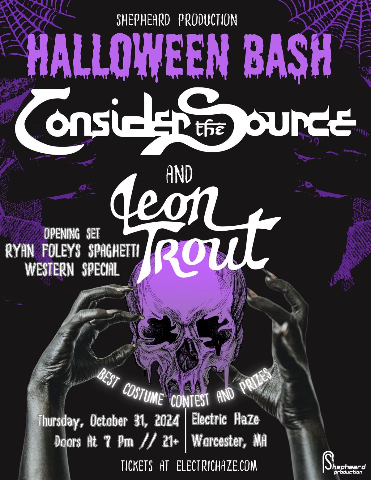 10\/31* Halloween Bash: Consider The Source & Leon Trout W\/ Ryan Foley\u2019s Spaghetti Western