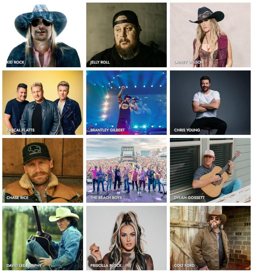 Carolina Country Music Festival: Kid Rock  Jelly Roll  Lainey Wilson & Rascal Flatts - 4 Day Pass