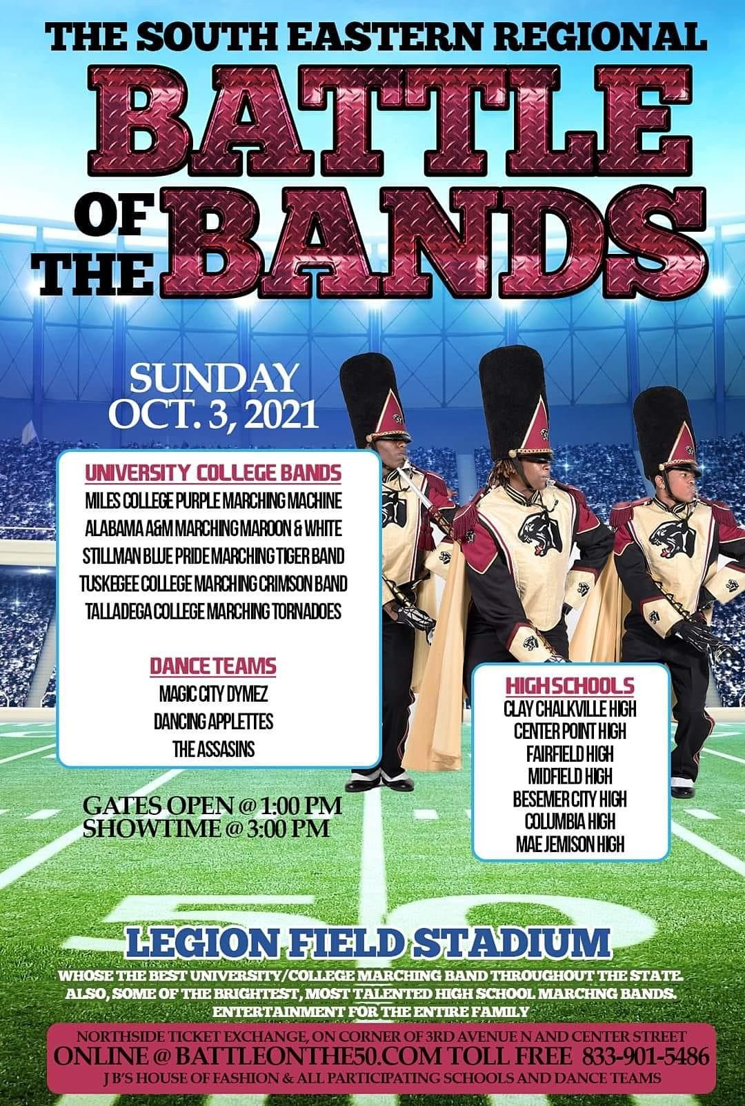 Battle of the Bands University\/College High School marching bands