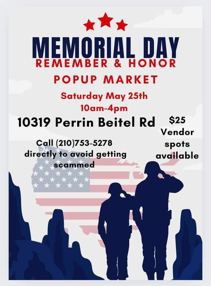 Memorial Day Pop Up Market!