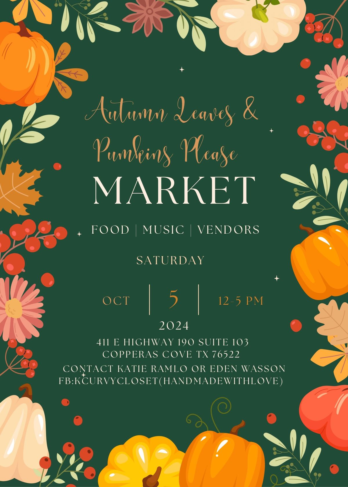 Autumn Leaves & Pumpkins Please Market 