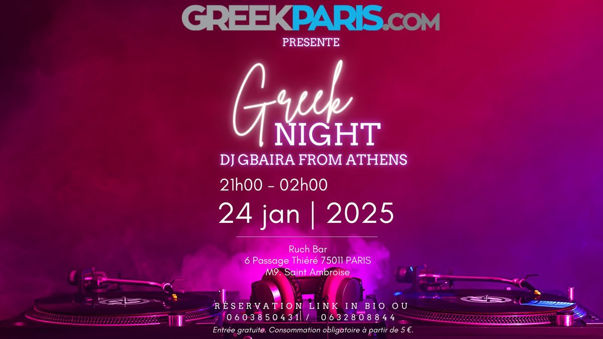 Greek Night avec DJ Gbaira