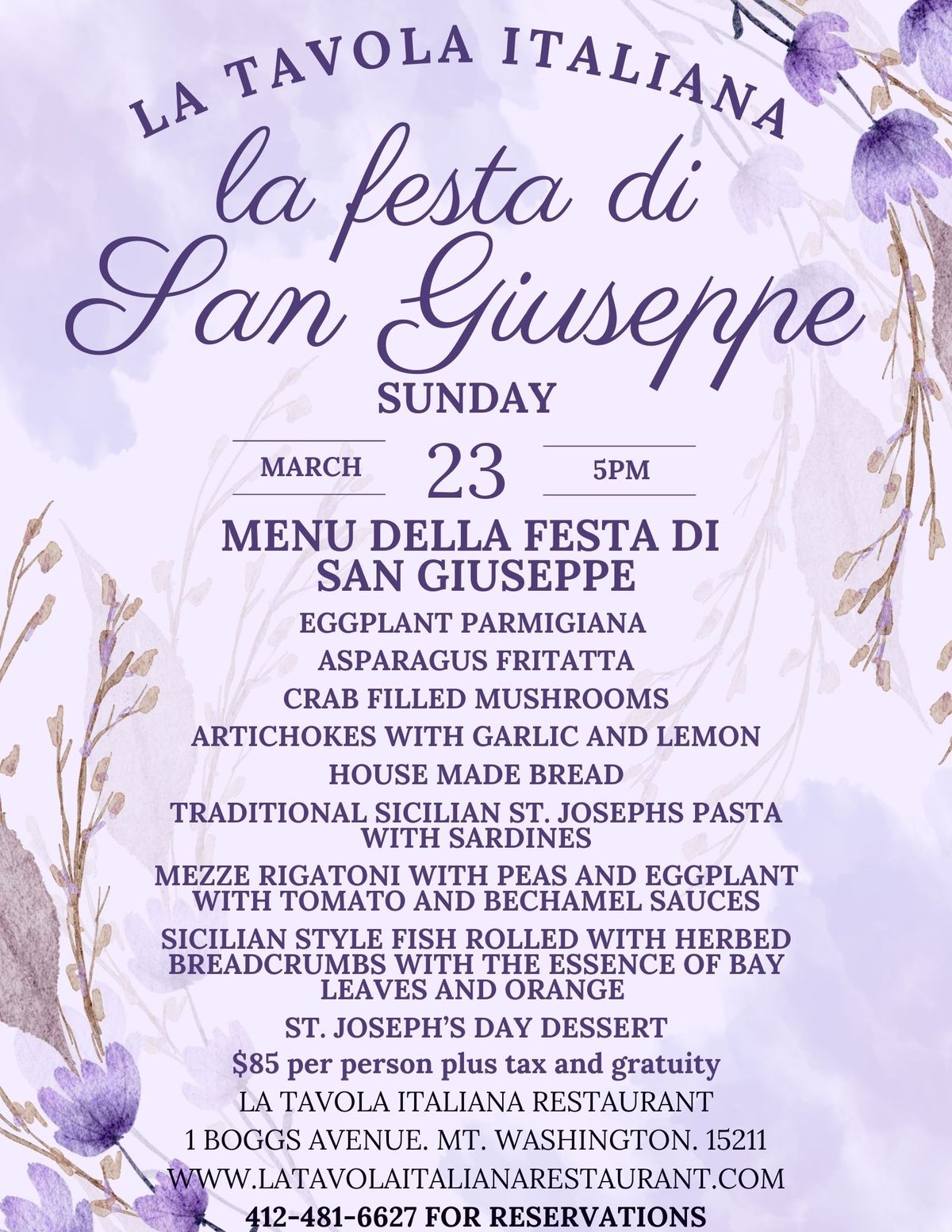 La Festa di San Giuseppe~ St. Joseph's Day Feast