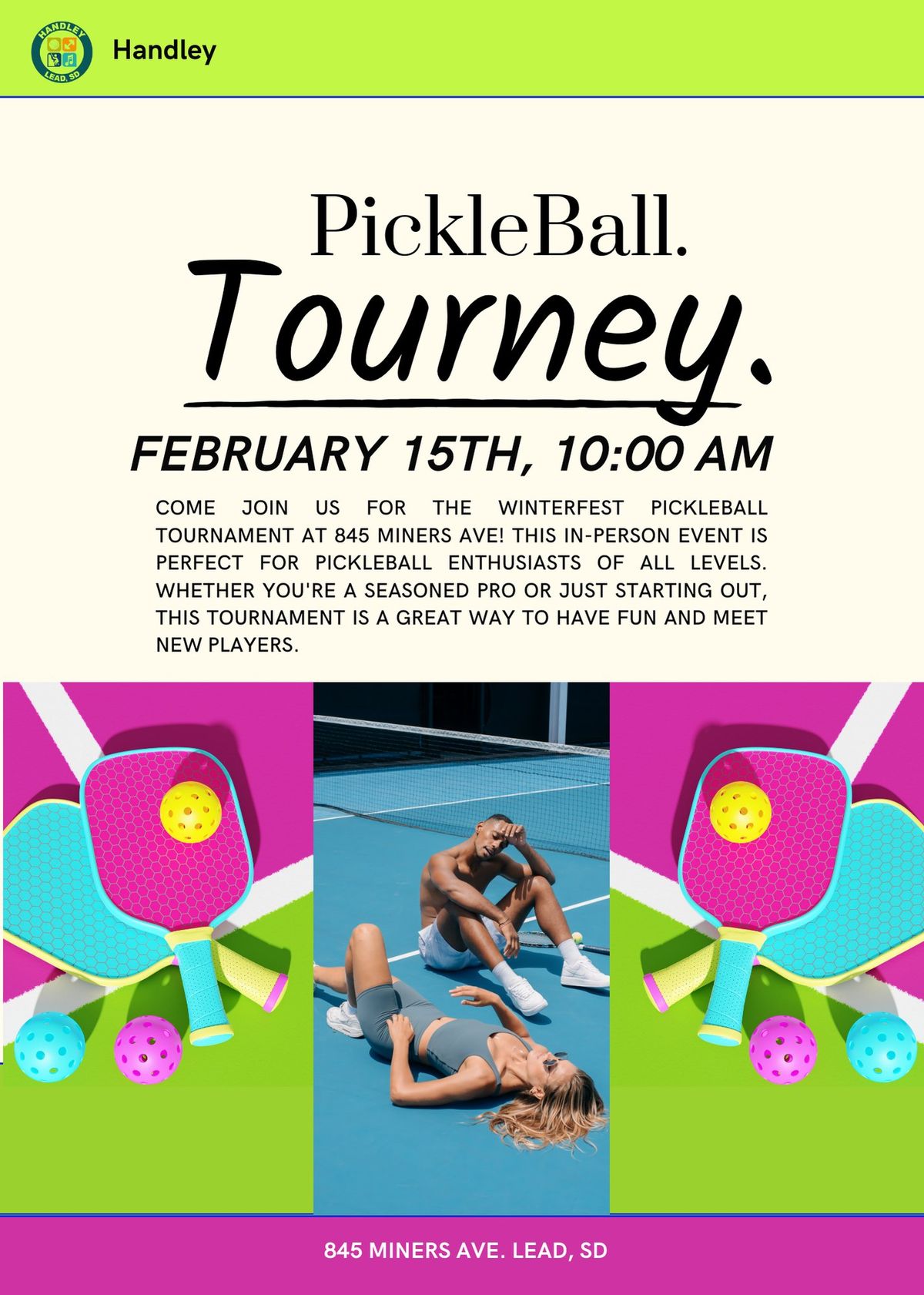 Handley Center's Winterfest Pickleball Tournament