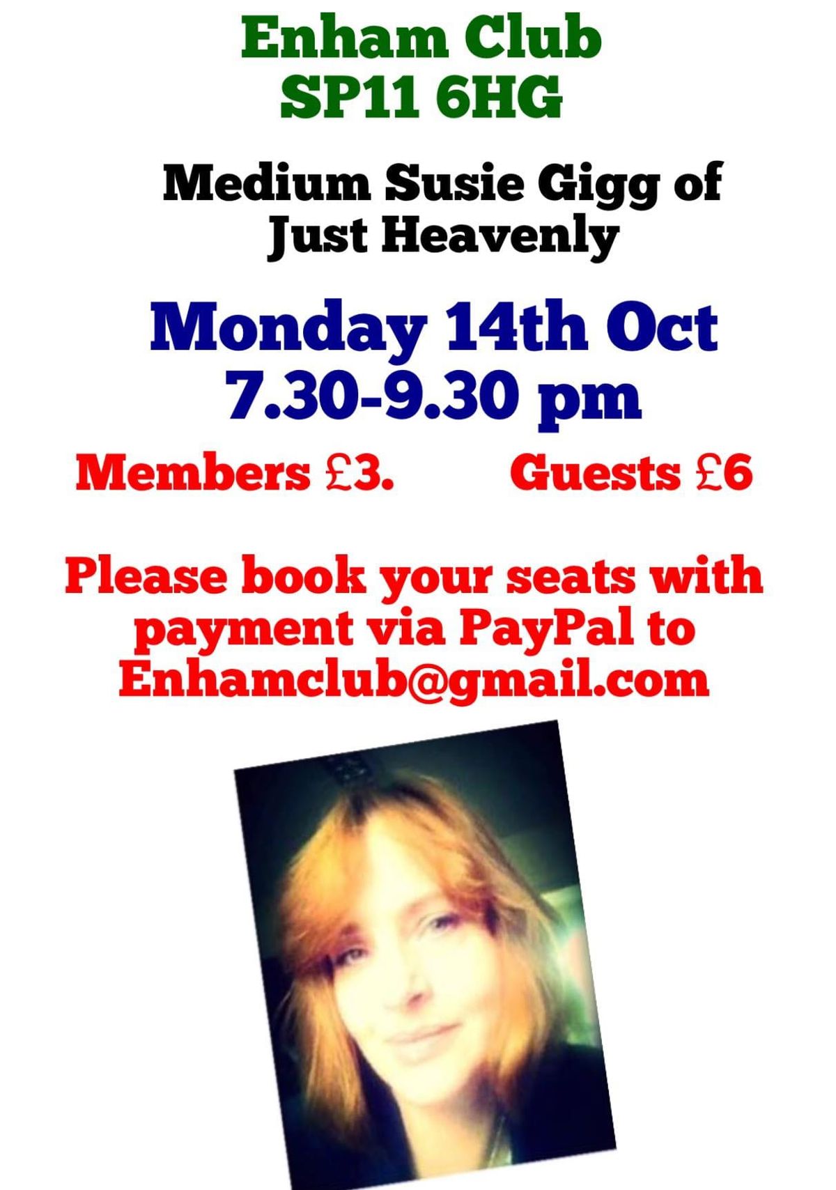 An Evening of Mediumship with Just Heavenly's Susie Gigg