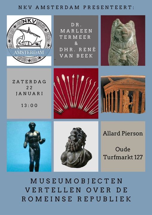 Lezing: Museumobjecten vertellen over de Romeinse Republiek (Door Marleen Termeer en Ren\u00e9 van Beek)