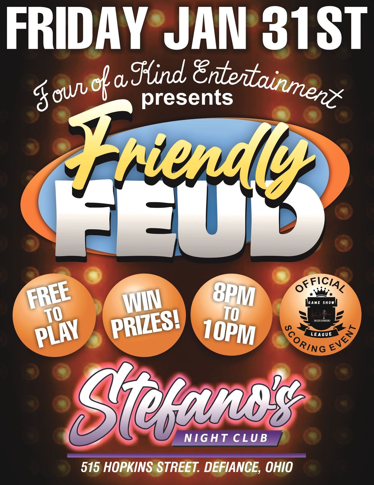 Friendly Feud Trivia Night by Four Of A Kind Entertainment