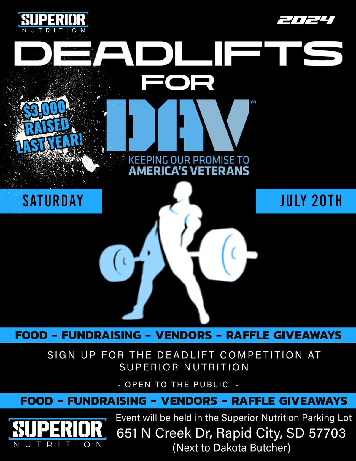 Deadlifts For DAV (Disabled American Veterans) 2024!