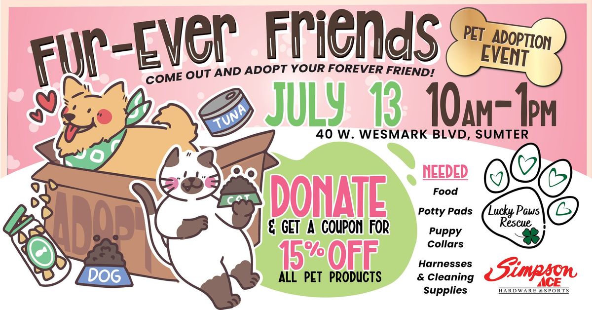Furever Friends Pet Adoption Event-Wesmark Blvd.