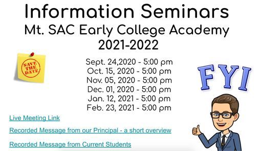 Mt. SAC ECA Information Seminar