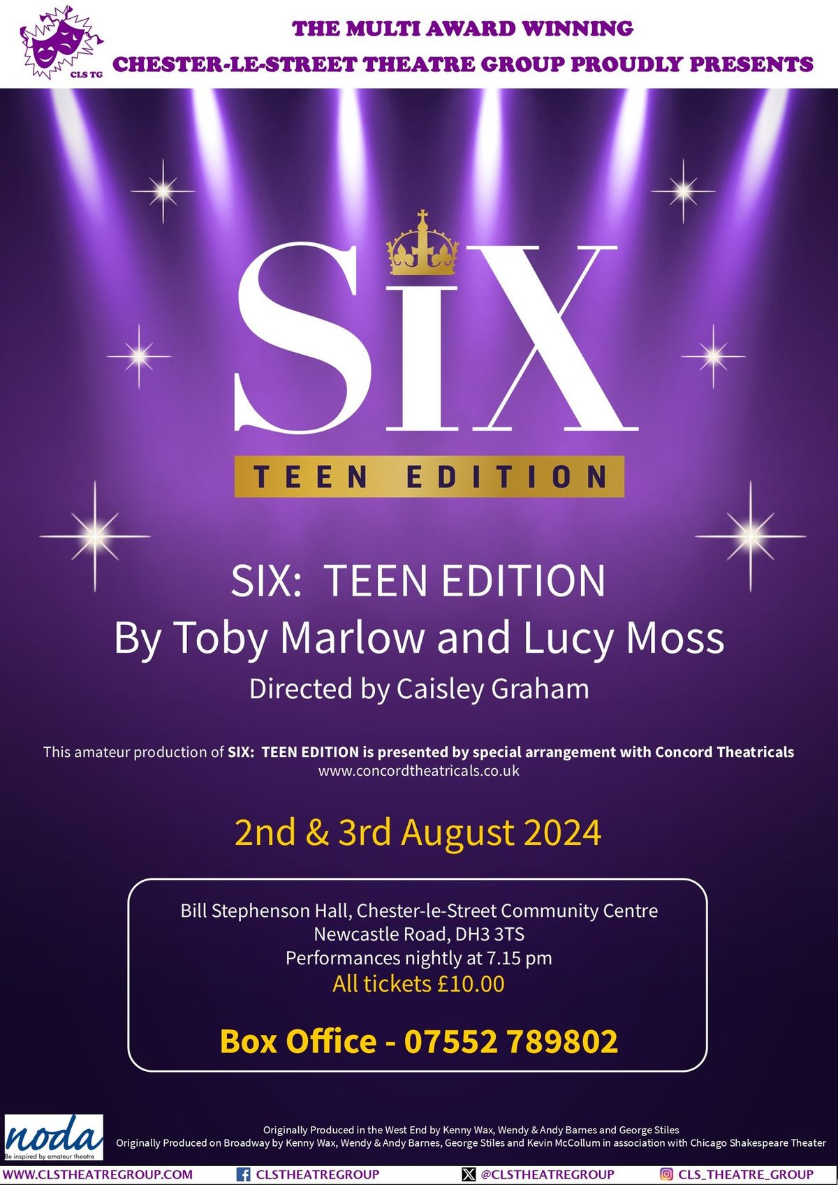 Chester-le-Street Theatre Group Proudly Present 'Six:  Teen Edition'