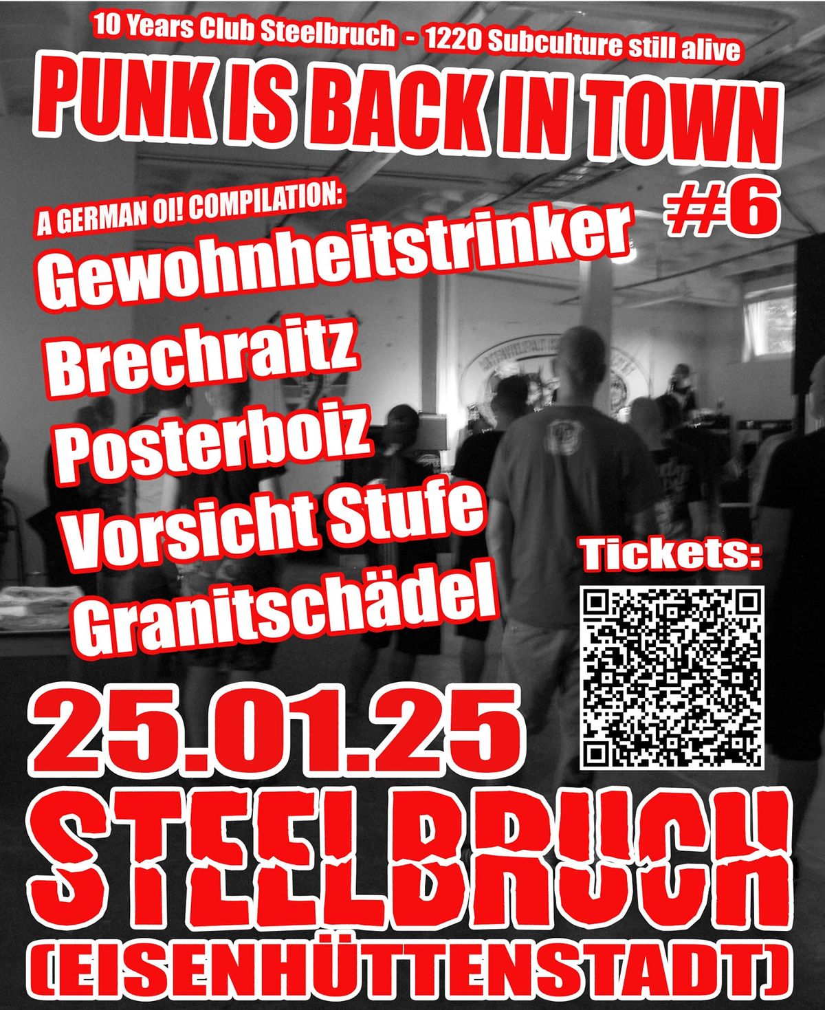 Gewohnheitstrinker + Brechraitz + Posterboiz + Vorsicht Stufe + Granitsch\u00e4del Live @Steelbruch EHST