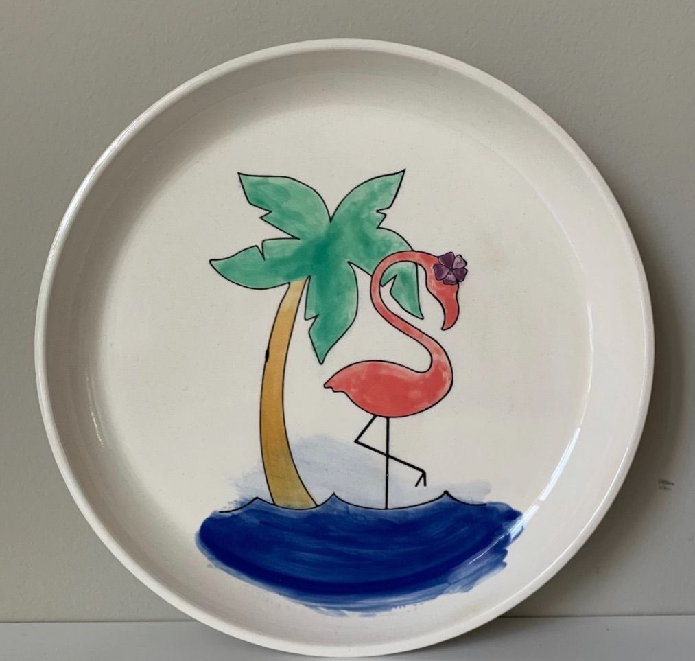 Flamingo Plate Paint Class - Set of 4