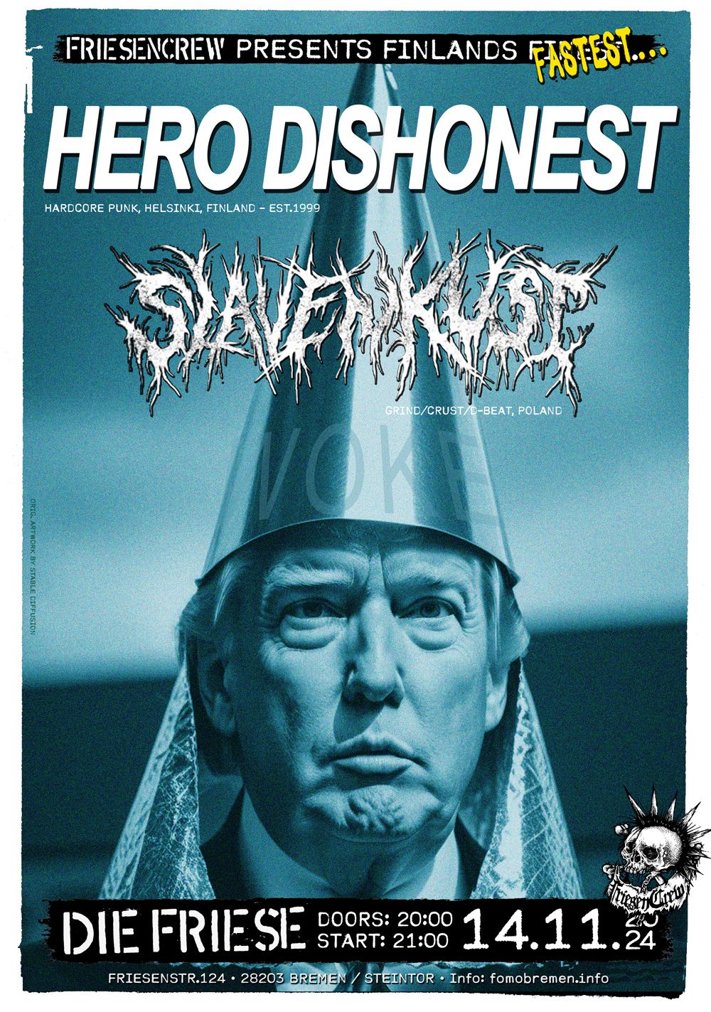 HERO DISHONEST (FI) + SLAVENKUST (PL) @ Die Friese, Bremen