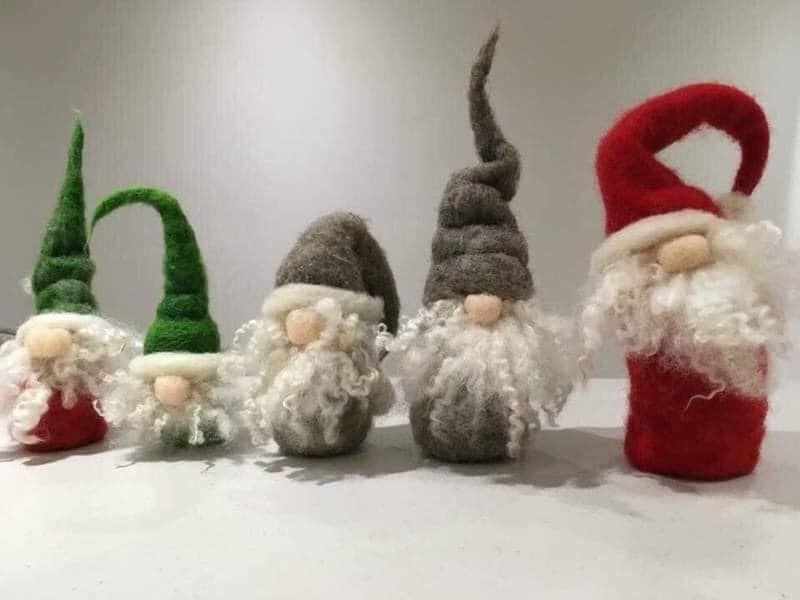 Needlefelted Tomtes [santas] \u00a320