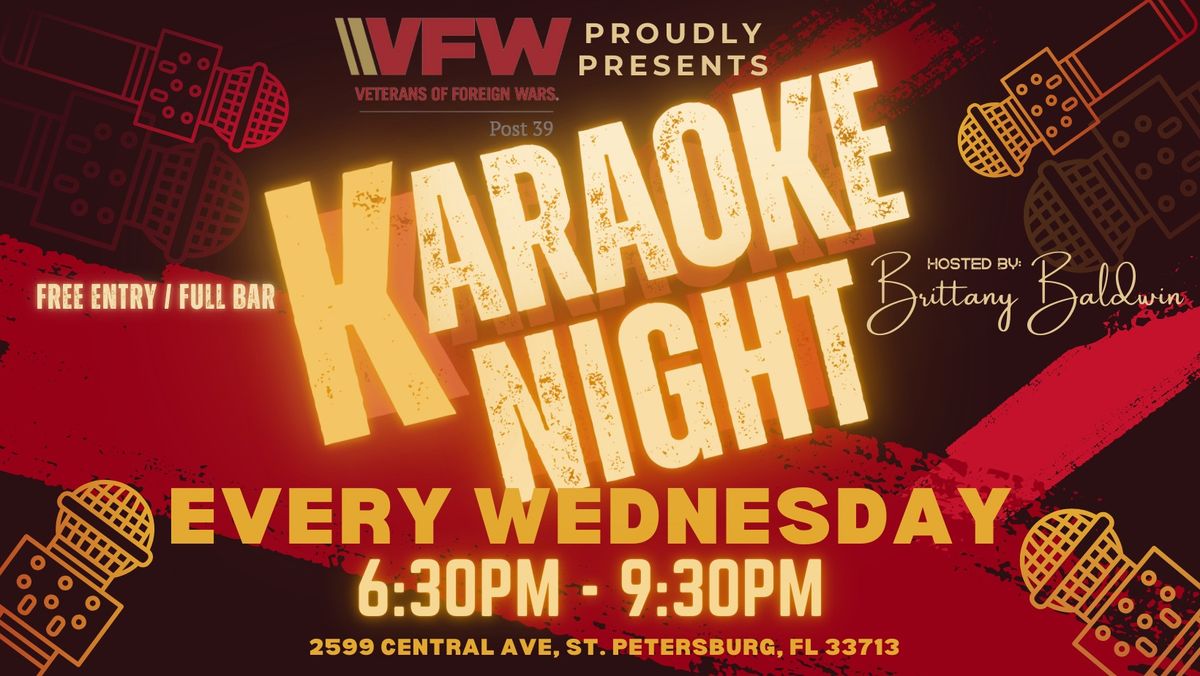 Karaoke Night at VFW Post 39 Hosted by Brittany Baldwin