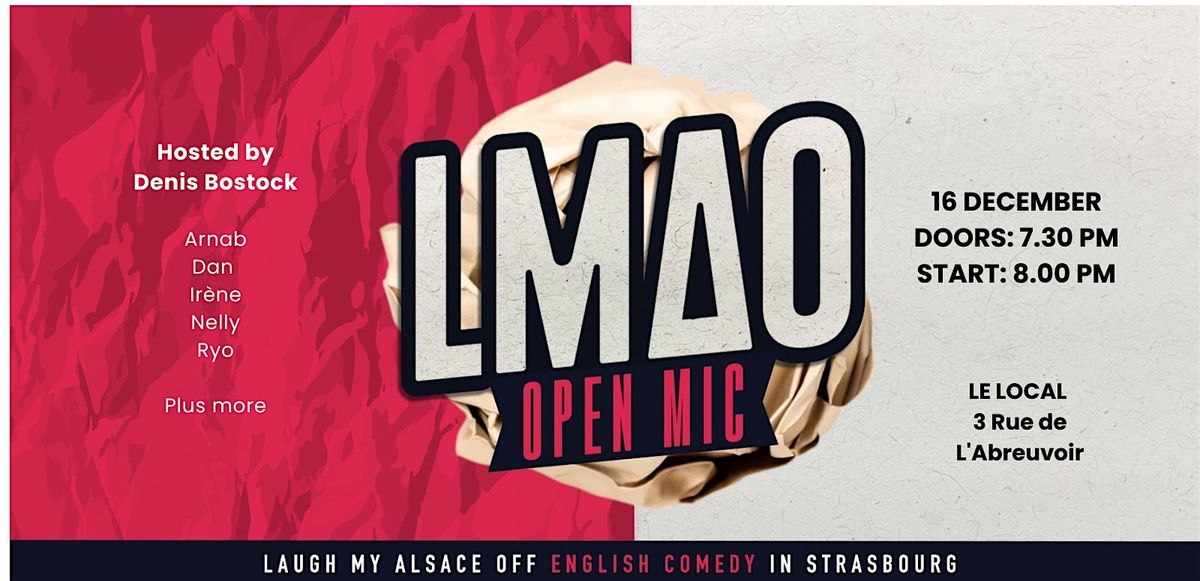 LMAO December 2025 English standup comedy open mic