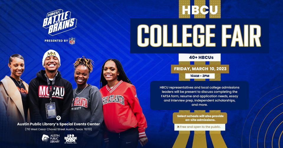 HBCU College Fair, Austin Public Library (Central Library), 10 March 2023