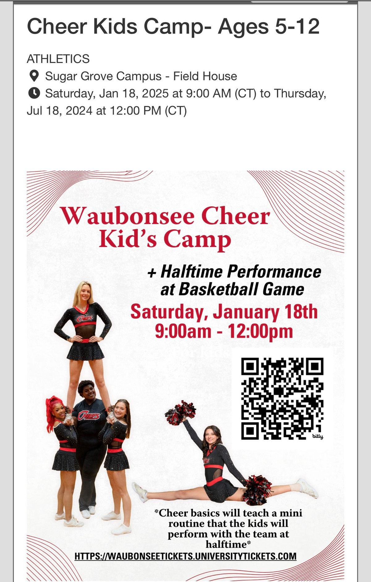 Kids Cheer Camp