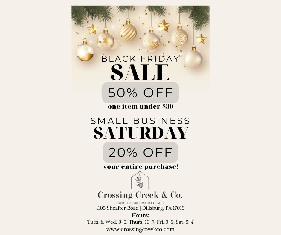 Black Friday Small Business Saturday SALE!