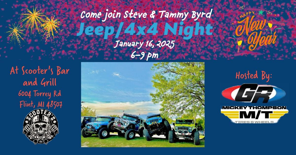 Jeep\/4x4 Night hosted by GenRight Off-Road and Mickey Thompson Tires at Scooter\u2019s Bar and Grill