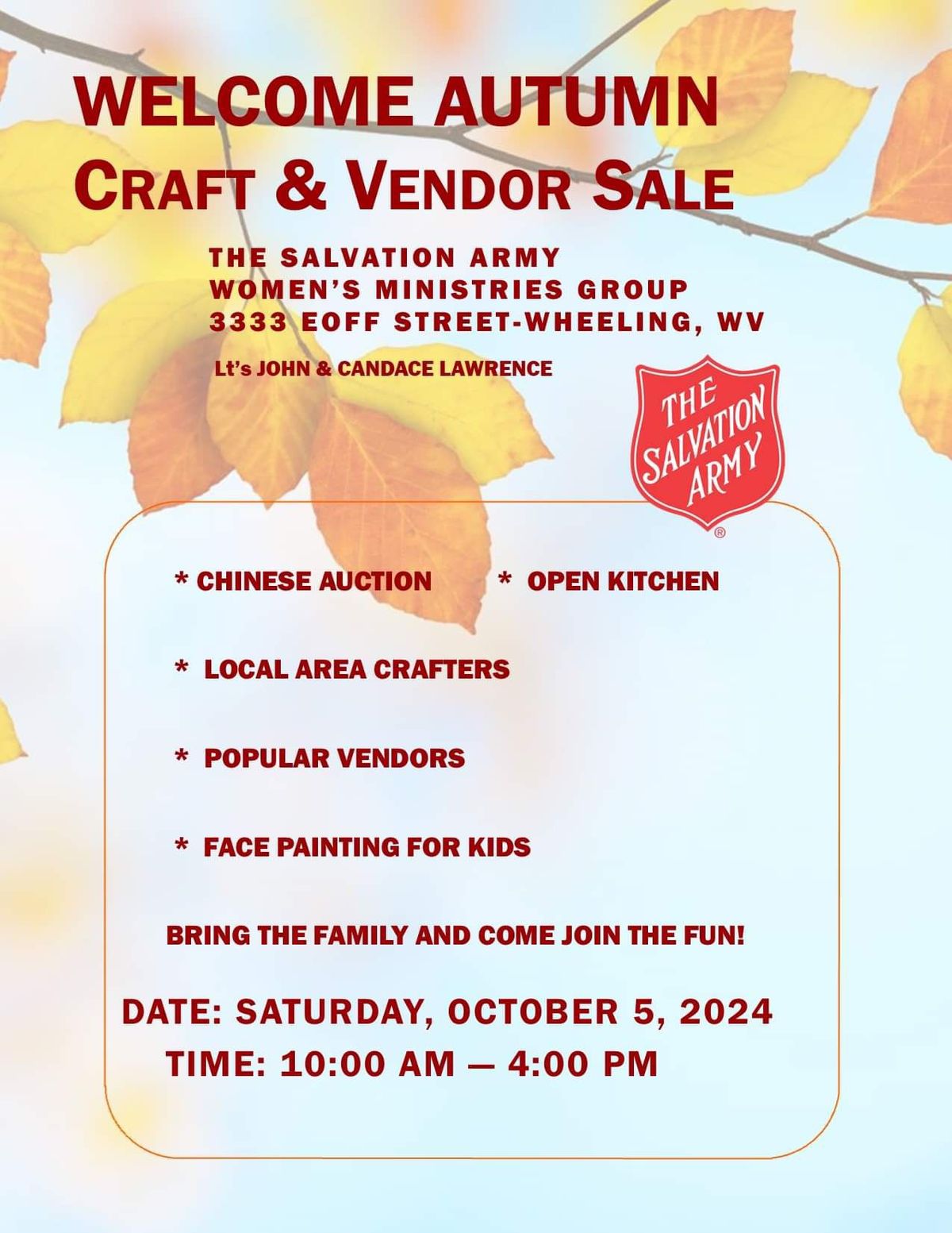 Autumn Craft & Vendor Show - The Salvation Army Women\u2019s Ministries Group