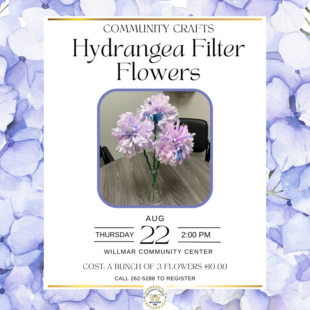 Community Crafts: Hydrangea Filter Flowers 