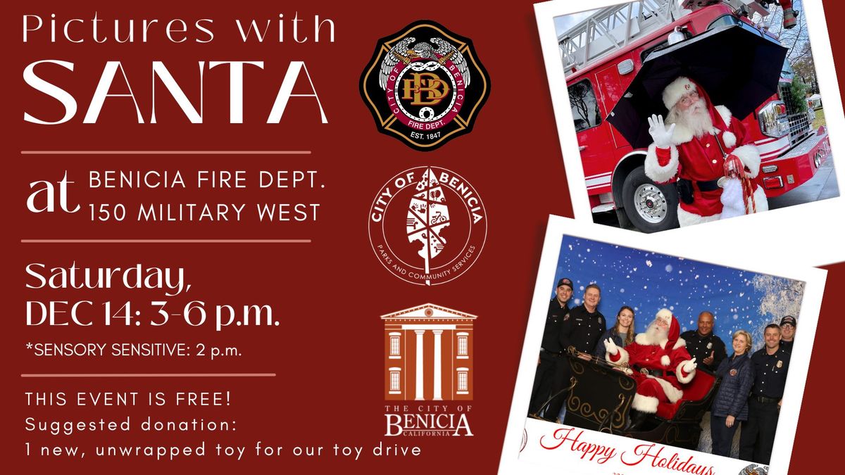 Pictures with Santa at Benicia Fire Department