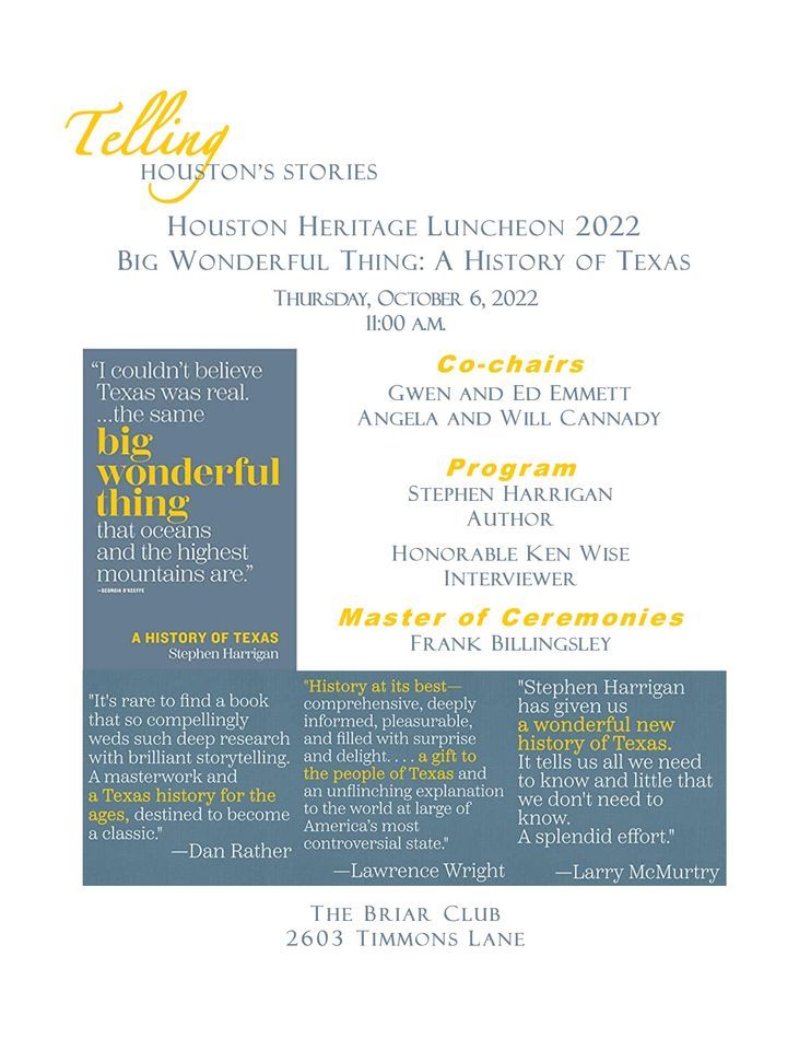 Houston Heritage Luncheon 2022, The Briar Club 2603 Timmons Houston Tx