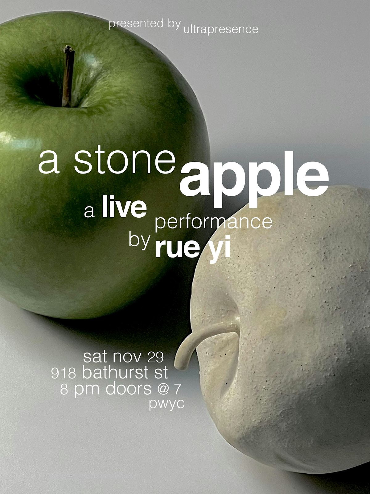 A stone apple: a live performance by Rue Yi