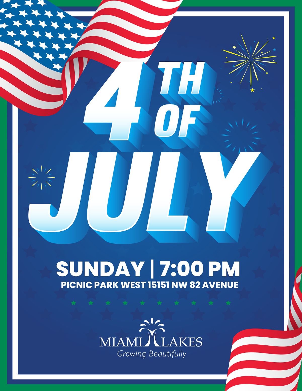 18th Annual Fourth of July Fireworks Show, Miami Lakes Picnic Park West