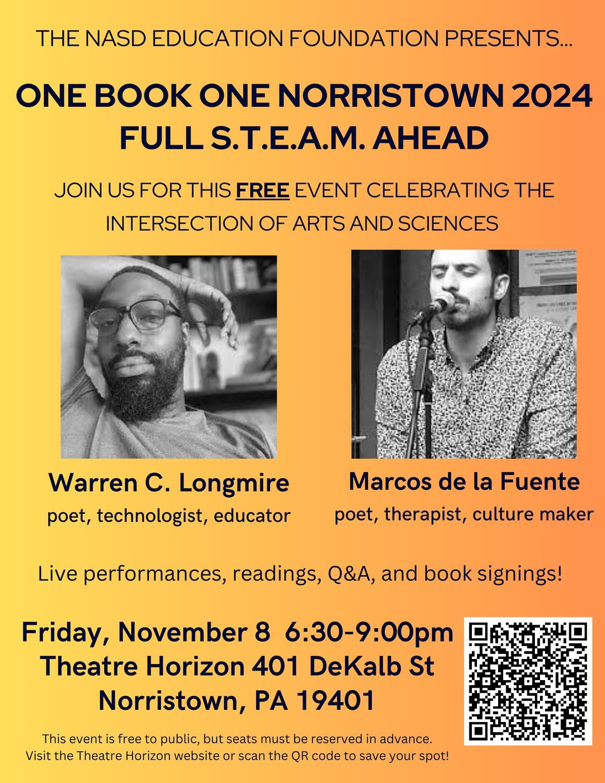 One Book One Norristown: An Evening with Warren C. Longmire and Marcos de la Fuente