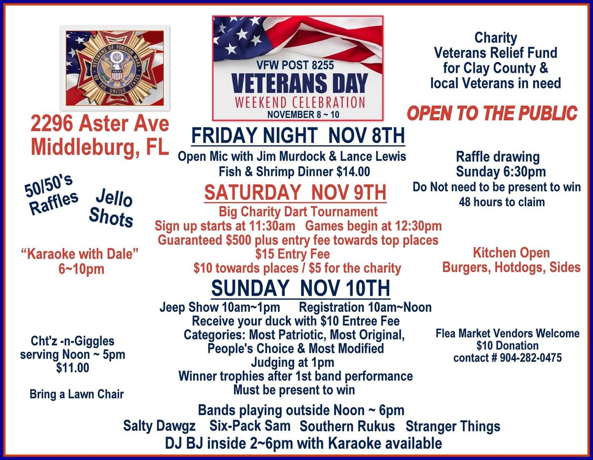 Veterans weekend celebration - OPEN TO THE PUBLIC