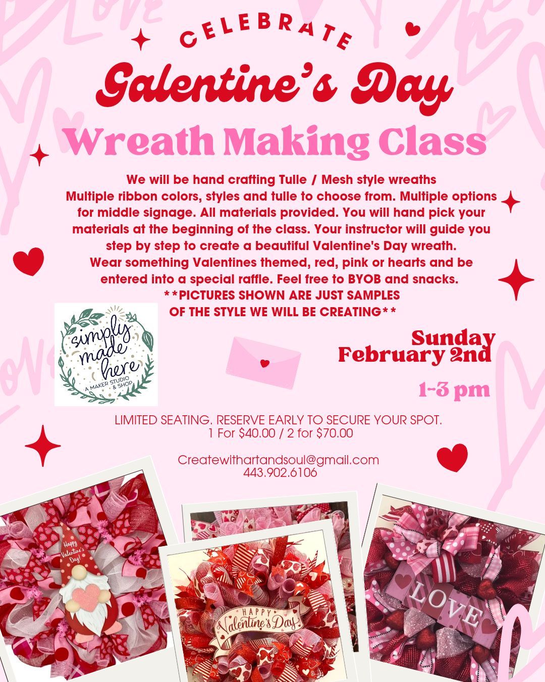 Simply Made Here- VALENTINE'S DAY WREATH MAKING 