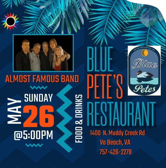 Almost Famous Band @ Blue Pete's this Sunday!