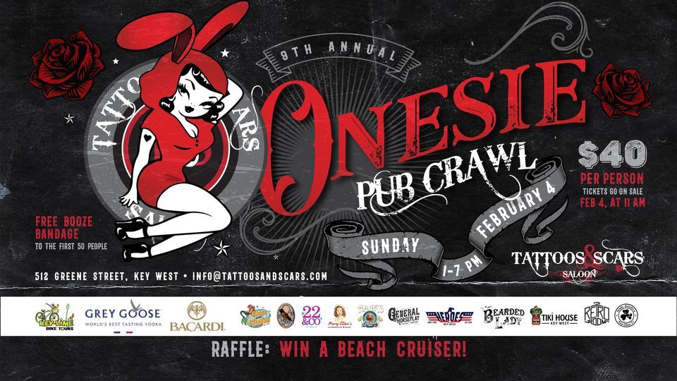 9th Annual Onesie Pub Crawl Key West, Tattoos & Scars Saloon Key