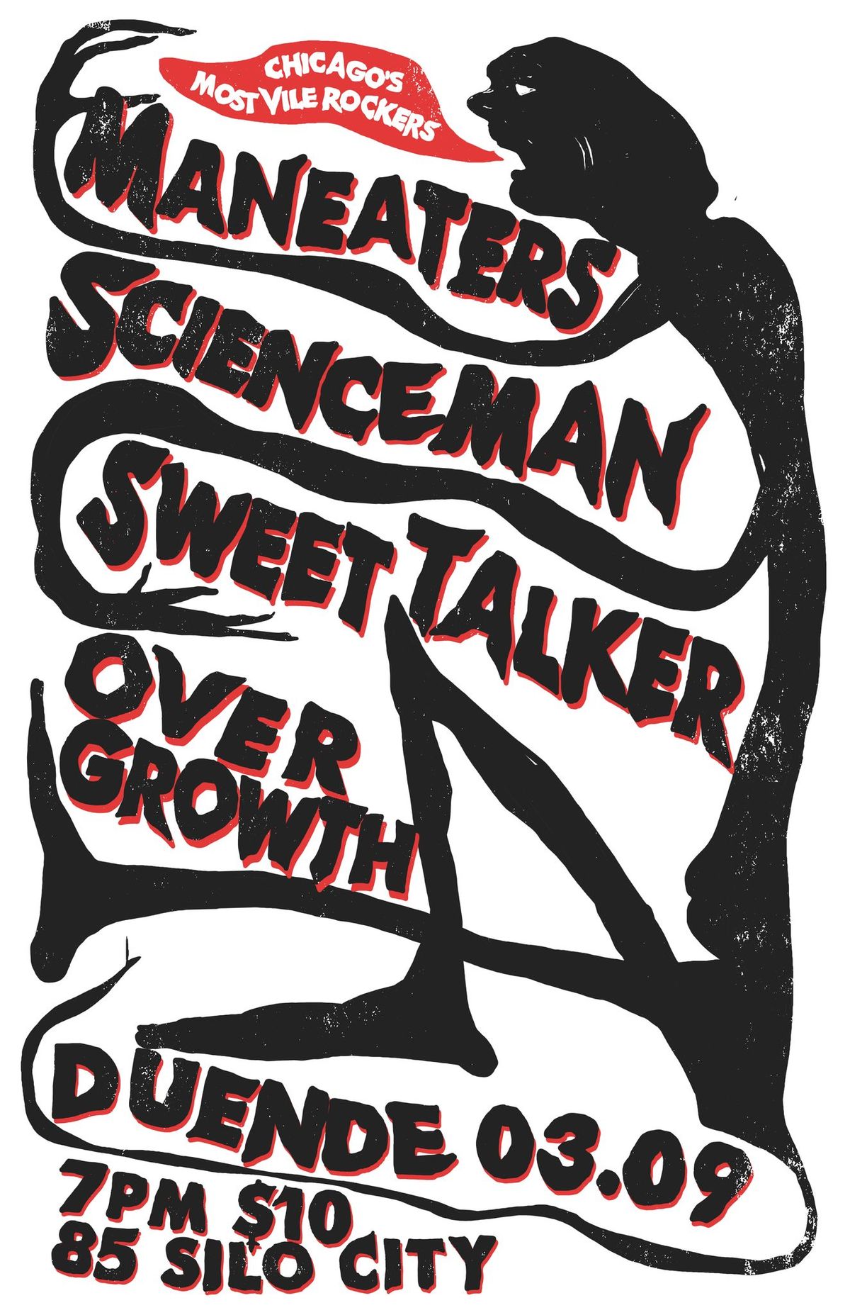 Man-Eaters, Science Man, Sweet Talker, Overgrowth at Duende