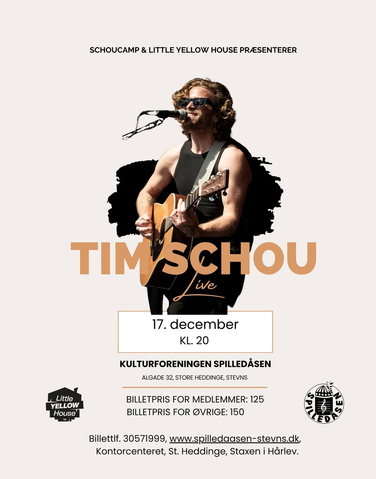 Tim Schou - Extra koncert - Medlemmer 125 kr. \u00d8vrige 150 kr.