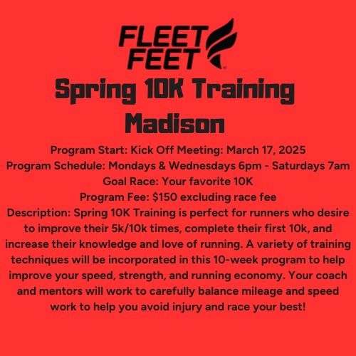 Fleet Feet Cotton Row Training 10K Training - Madison