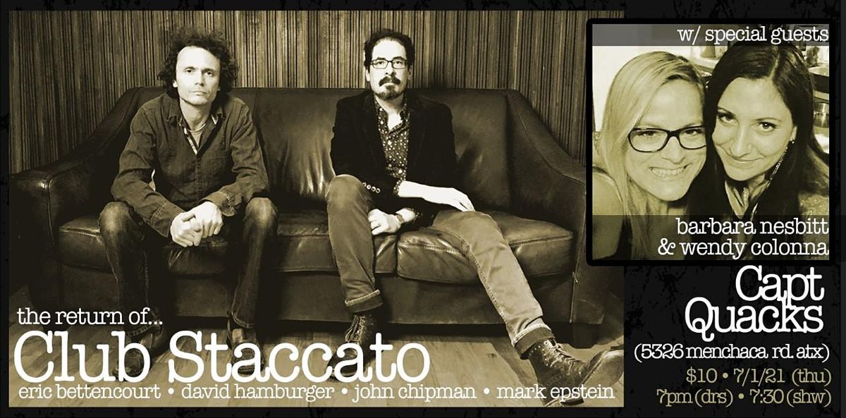 Club Staccato with special guests Barbara Nesbitt and Wendy Colonna