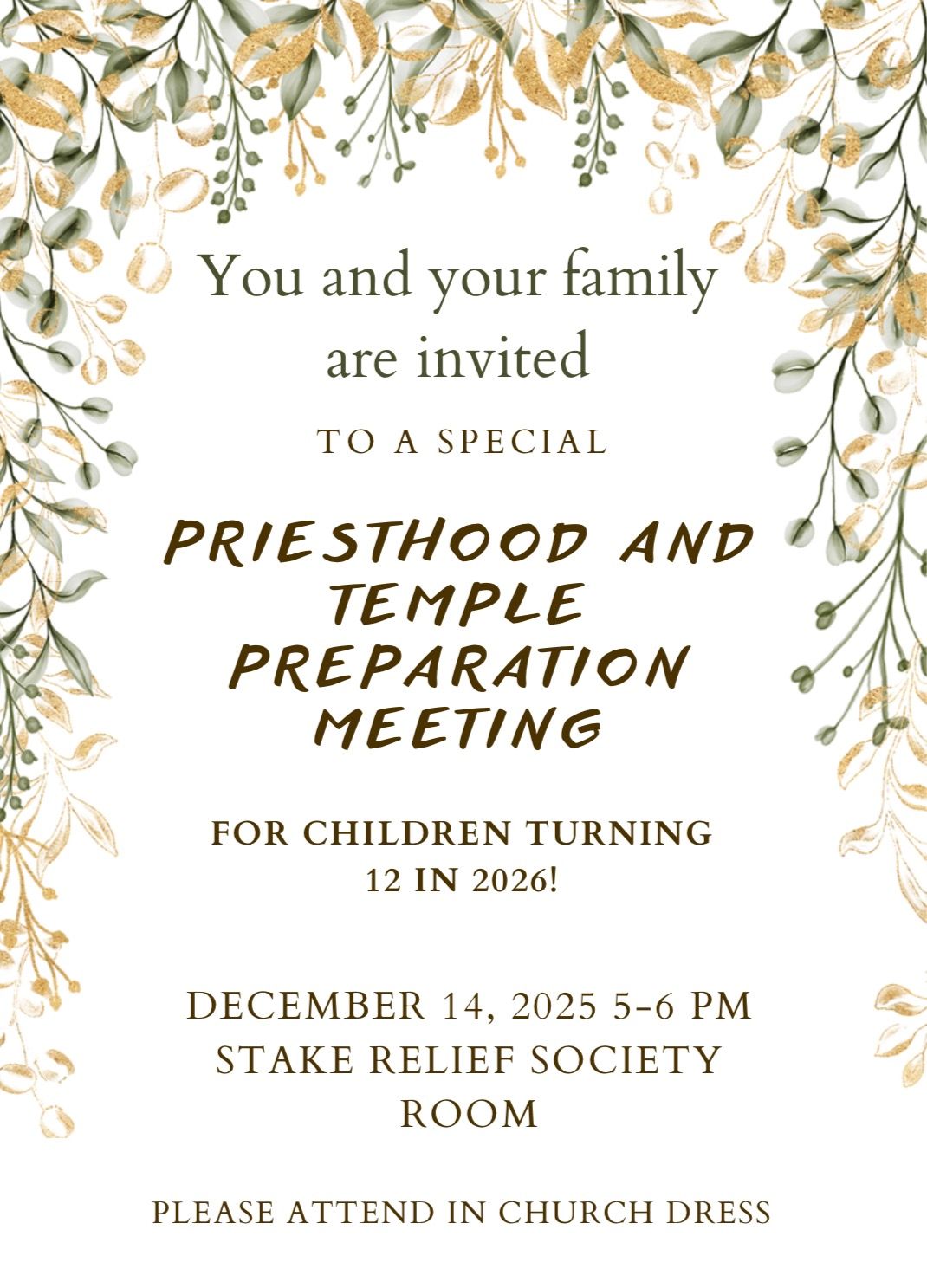 Priesthood and Temple Preparation Meeting