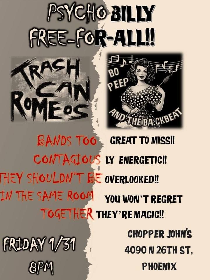 Trash Can Romeos\/Bo Peep and The Backbeat at Chopper John's