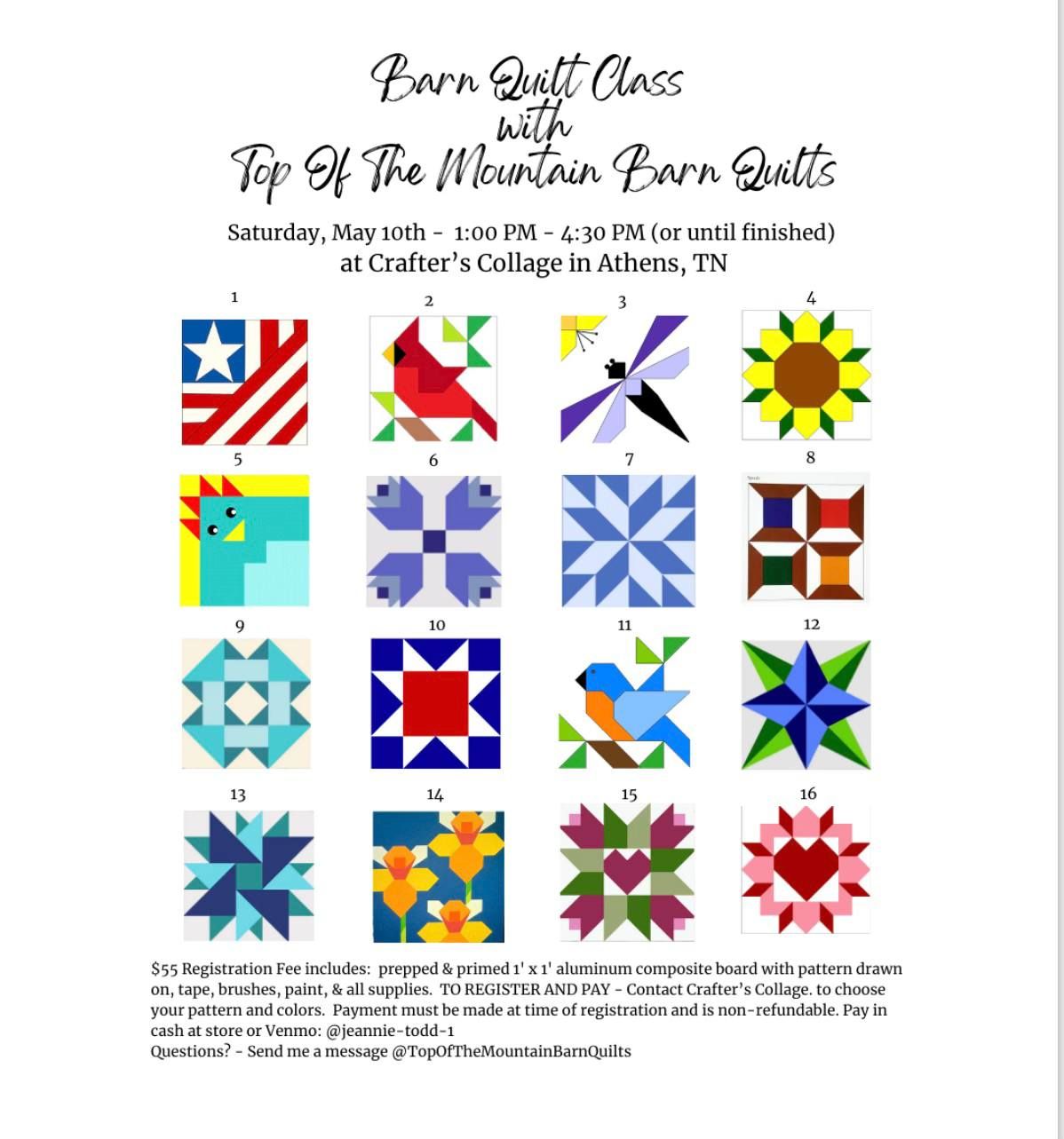 Barn Quilt Paint Class